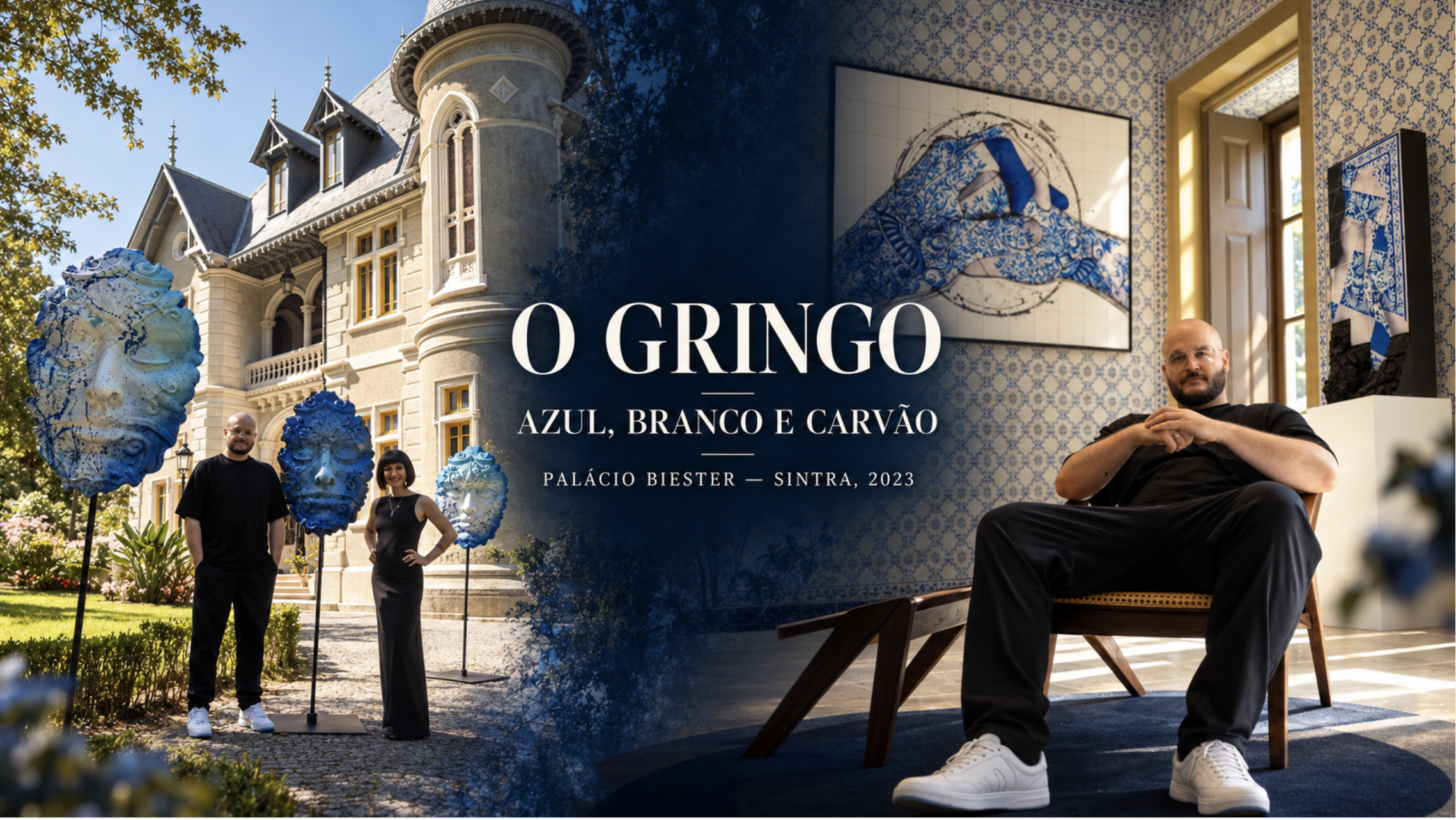 O Gringo at Biester Palace: “Blue, White & Charcoal”, Exhibition in Sintra